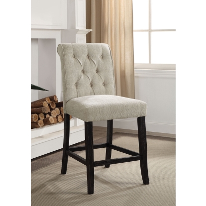 Izzy Rustic Gray/Antique Black Counter Height Chair (Set of 2) Model CM3564GY-PC-2PK by Furniture of America