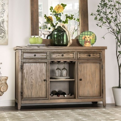 Furniture of America Patience Rustic Solid with Wood Veneer Rustic Natural Tone Server Model CM3577SV