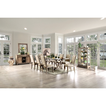 Patience Rustic Natural Tone/Beige 7 Piece Dining Table Set Model CM3577T-7PC by Furniture of America