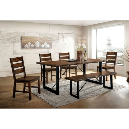 Dulce Industrial Walnut/Black Dining Table Model CM3604T by Furniture of America