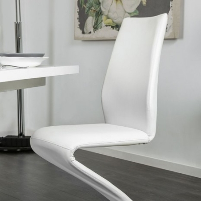 Furniture of America Midvale Contemporary Leatherette Metal White-Chrome Side Chair (2-Box) Model CM3650SC-2PK