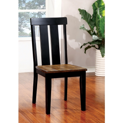 Alana Transitional Antique Oak/Black Side Chair (Set of 2) Model CM3668SC-2PK by Furniture of America