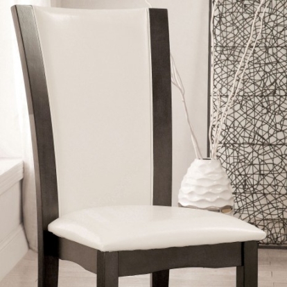 Furniture Of America Manhattan Contemporary Leatherette, Solid Wood, Wood Veneer, Others Gray/White Side Chair (2/Box) | CM3710GY-SC-2PK