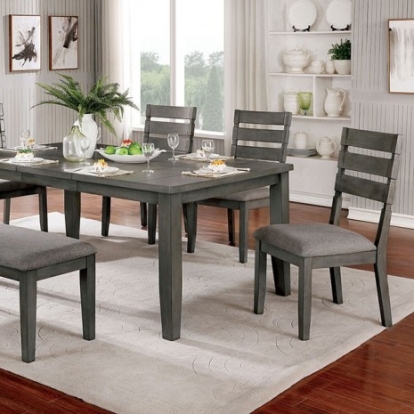 Furniture of America Viana Transitional Linen-Like Solid with Wood Veneer Gray-Light Gray Bench Model CM3716BN