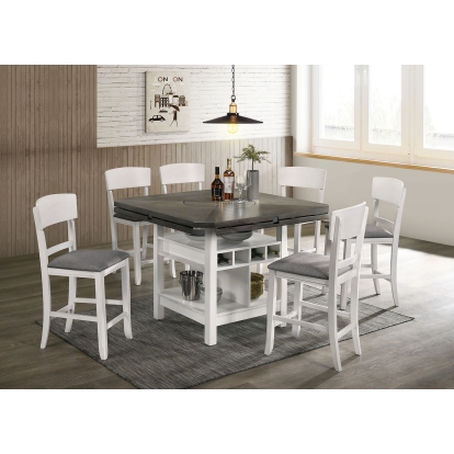 Stacie Transitional White/Gray 7 Piece Dining Table Set Model CM3733WG-RPT-7PC by Furniture of America