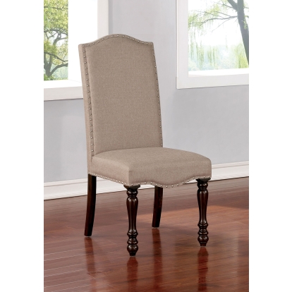 Hilma Transitional Beige/Espresso Side Chair (Set of 2) Model CM3738SC-2PK by Furniture of America