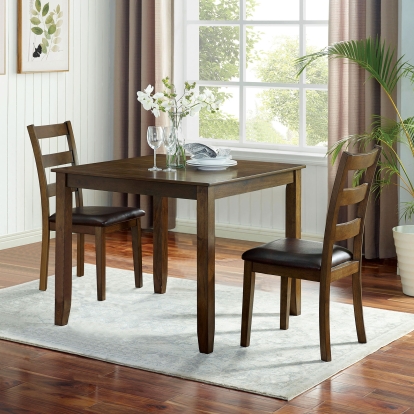 Gracefield Transitional Walnut/Dark Brown 3 Piece Dining Table Set Model CM3770T-3PK by Furniture of America