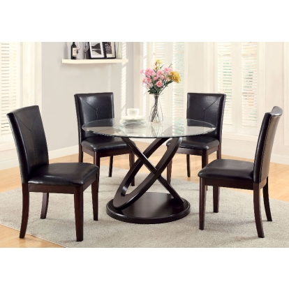 Atenna Contemporary Dark Walnut Round Dining Table Model CM3774T-TABLE by Furniture of America