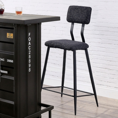 Esdargo Industrial Black/Gray Bar Height Chair (Set of 2) Model CM3789BK-BC-2PK by Furniture of America