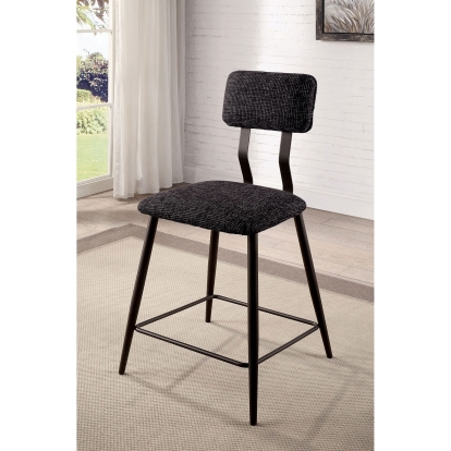 Esdargo Industrial Black/Distressed Dark Oak Counter Height Chair (Set of 2) Model CM3789BK-PC-2PK by Furniture of America
