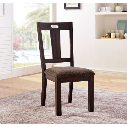 Burton Rustic Walnut/Ash Brown Side Chair (Set of 2) Model CM3790SC-2PK by Furniture of America