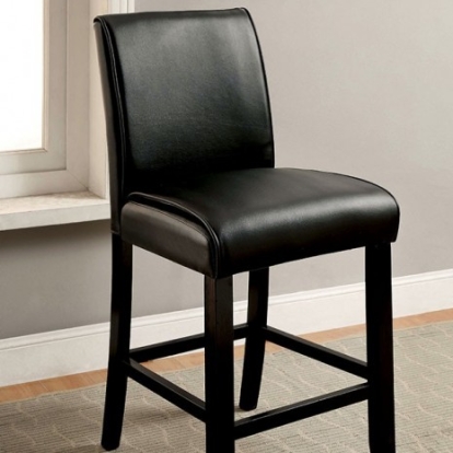 Furniture Of America Gladstone Transitional Leatherette, Solid Wood, Others Black Counter Ht. Chair (2/Box) | CM3823BK-PC-2PK