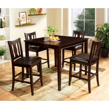West Creek Transitional Espresso 5 Piece Counter Height Table Set Model CM3888PT-5PK by Furniture of America