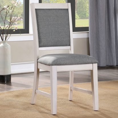 Lakeshore Transitional White/Gray Side Chair Model CM3909SC-2PK by Furniture of America