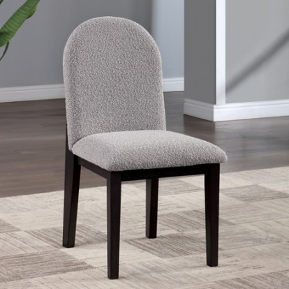 Furniture Of America Orland Contemporary Boucle, Solid Wood, Wood Veneer, Others Dark Walnut/Gray Side Chair | CM3949WN-SC-2PK