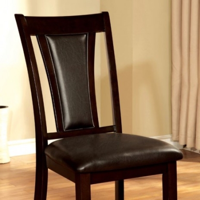 Furniture of America Brent Transitional Leatherette Solid with Wood Dark Cherry-Espresso Side Chair (2-Box) Model CM3984DK-SC-2PK