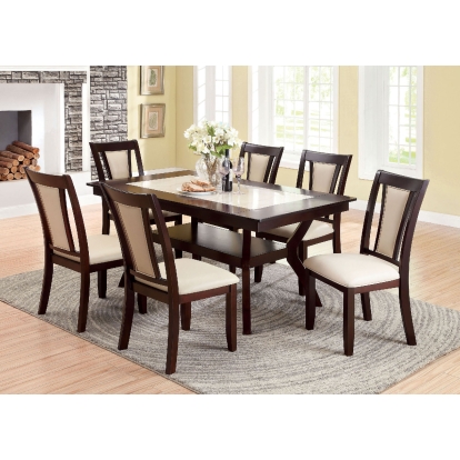 Brent Transitional Dark Cherry/Ivory Dining Table Model CM3984T by Furniture of America