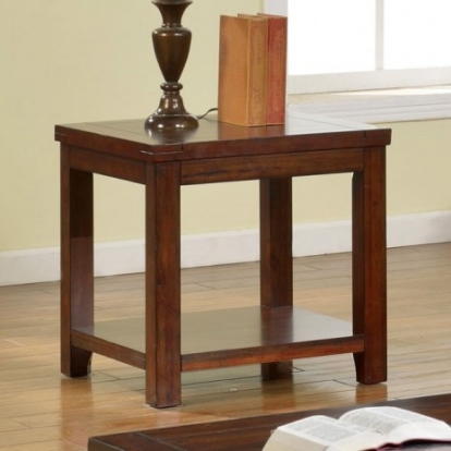 Furniture of America Estell Transitional Solid with Wood Veneer Dark Cherry End Table Model CM4107E