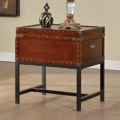 Milbank Industrial Cherry End Table Model CM4110E by Furniture of America
