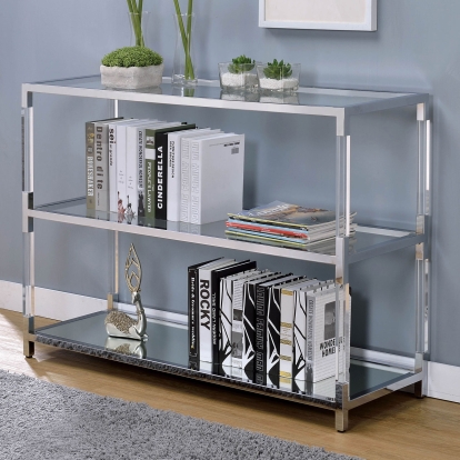 Ludvig Contemporary Chrome/Clear Sofa Table Model CM4153S by Furniture of America