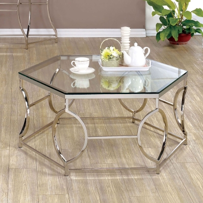 Zola Contemporary Chrome Coffee Table Model CM4160C by Furniture of America