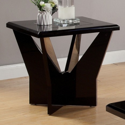 Furniture Of America Dubendorf Contemporary Glass, Others Black End Table | CM4183BK-E