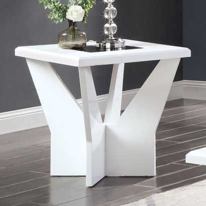 Dubendorf Contemporary White End Table Model CM4183WH-E by Furniture of America