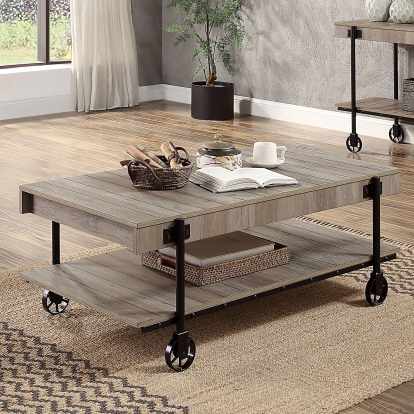 Lobb Industrial Natural Tone Coffee Table Model CM4217A-C by Furniture of America