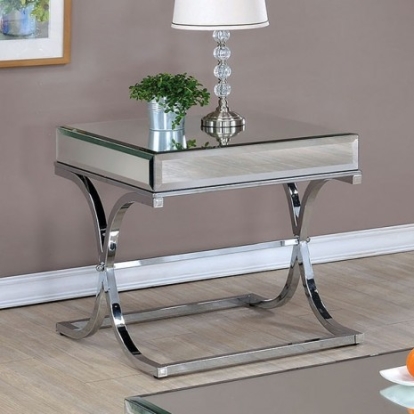 Furniture of America Sundance Contemporary Metal Mirror Chrome End Table Model CM4230CRM-E
