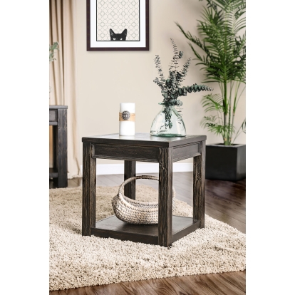 Meadow Antique Black Square End Table Model CM4327E-VN by Furniture of America