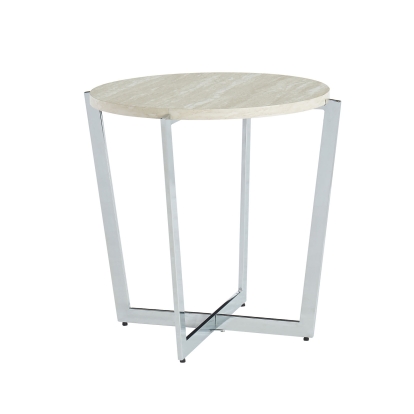 Madisyn White/Chrome End Table Model CM4356E by Furniture of America