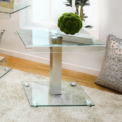 Furniture Of America Richfield Contemporary Metal, Tempered Glass, Others Silver End Table | CM4362E