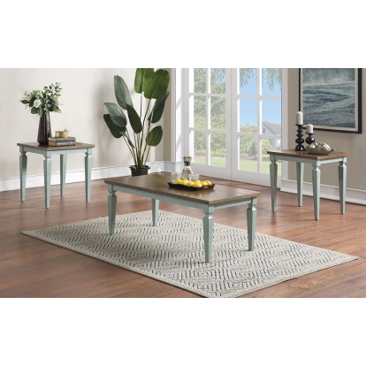 Monmouth Antique Teal/Dark Walnut 3 Piece Table Set Model CM4388AB-3PK by Furniture of America