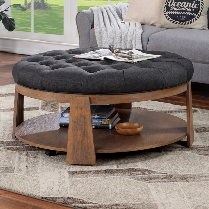 Guis Dark Gray Round Coffee Table Model CM4411DG-C by Furniture of America