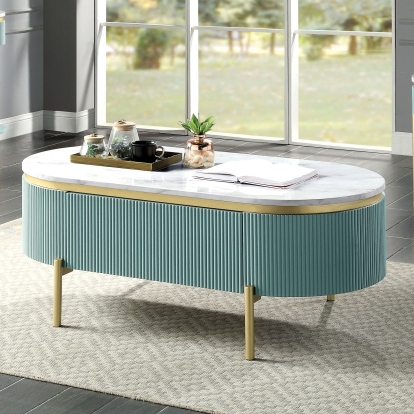 Koblenz Light Teal Coffee Table Model CM4412GR-C by Furniture of America