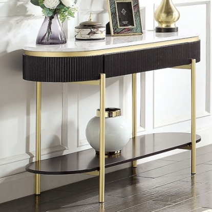 Furniture of America Koblenz Glam Metal Dark Walnut Sofa Table Model CM4412WN-S