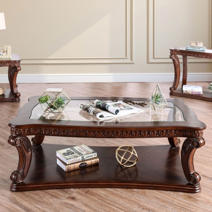Walworth Dark Oak Coffee Table Model CM4428C by Furniture of America