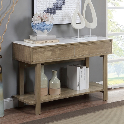 Euterpe White/Natural Sofa Table Model CM4465S by Furniture of America