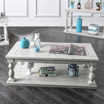 Arlington Antique White Coffee Table Model CM4520C by Furniture of America