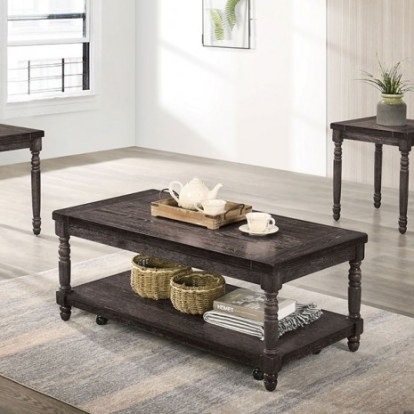 Furniture of America Monango Rustic Solid with Wood Veneer Weathered Gray 3 Pc. Table Set Model CM4540-3PK