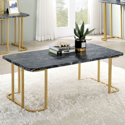Calista Gold/Black Coffee Table Model CM4564BK-C by Furniture of America