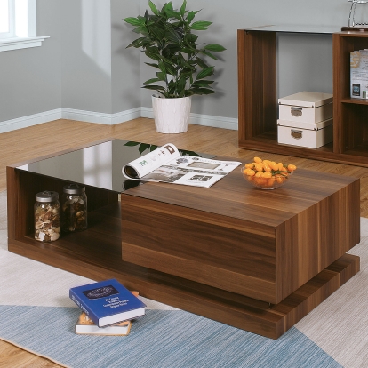 Langenthal Black/Dark Walnut Coffee Table Model CM4568C-TABLE by Furniture of America
