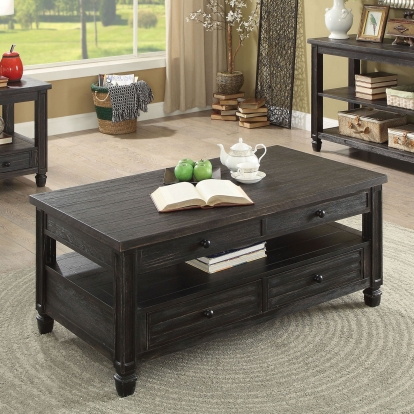 Suzette Antique Black Coffee Table Model CM4615BK-C by Furniture of America