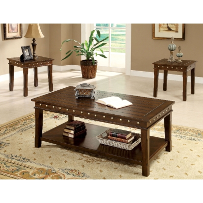 Fenwick Walnut 3 Piece Coffee Table Set Model CM4630-3PK by Furniture of America