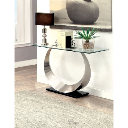 Orla Satin Plated/Black Sofa Table Model CM4726S-TABLE by Furniture of America