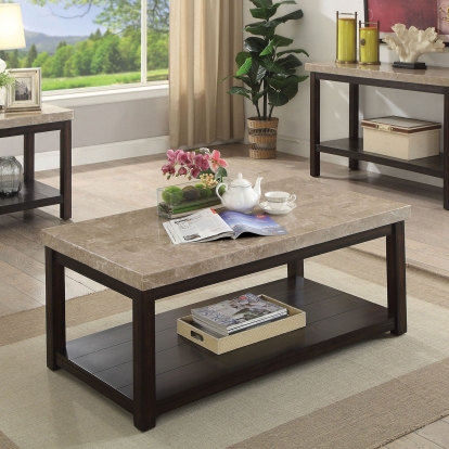 Calgary Dark Walnut/Ivory Coffee Table Model CM4861C by Furniture of America