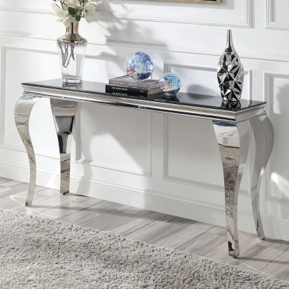 Wetzikon Black/Silver Sofa Table Model CM4903BK-S-TABLE by Furniture of America