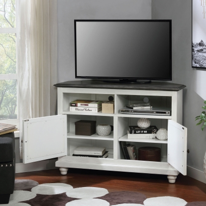 Palu White/Antique Gray TV Stand Model CM5677GY-TV by Furniture of America