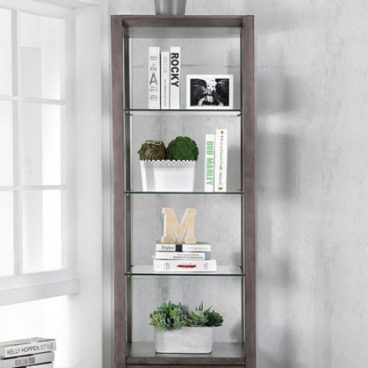 Furniture of America Tienen Transitional Solid with Wood Veneer Gray Pier Cabinet Model CM5900-PC
