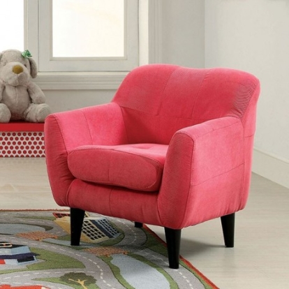 Furniture Of America Heidi Contemporary Flannelette Pink Kids Chair | CM6002PK